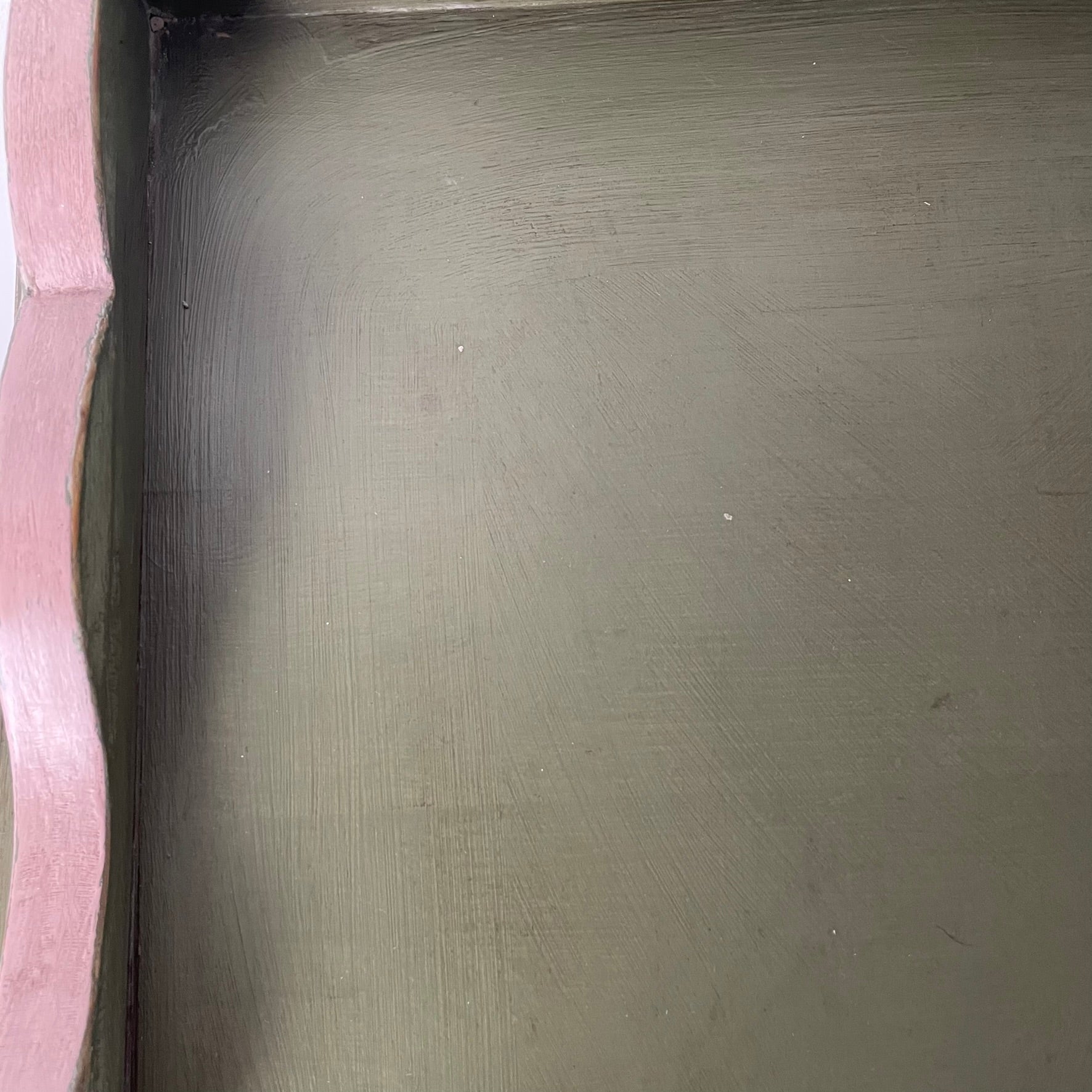 Pair of Hand-Restored Vintage Pine Side Tables Sage Green Jaipur Pink AJS Vintage Rehab