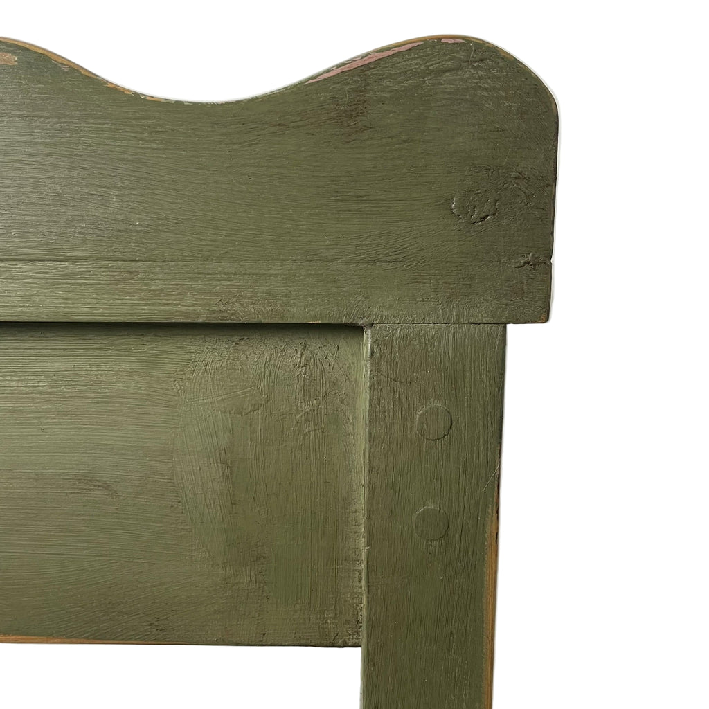 Pair of Hand-Restored Vintage Pine Side Tables Sage Green Jaipur Pink AJS Vintage Rehab