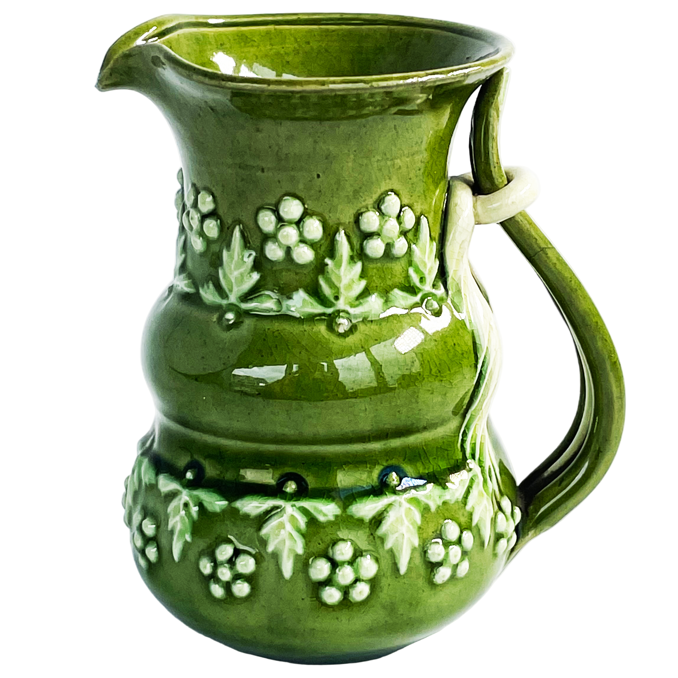 Victorian Rye Pottery Miniature Jug – Sussex Rustic Ware Green Glaze