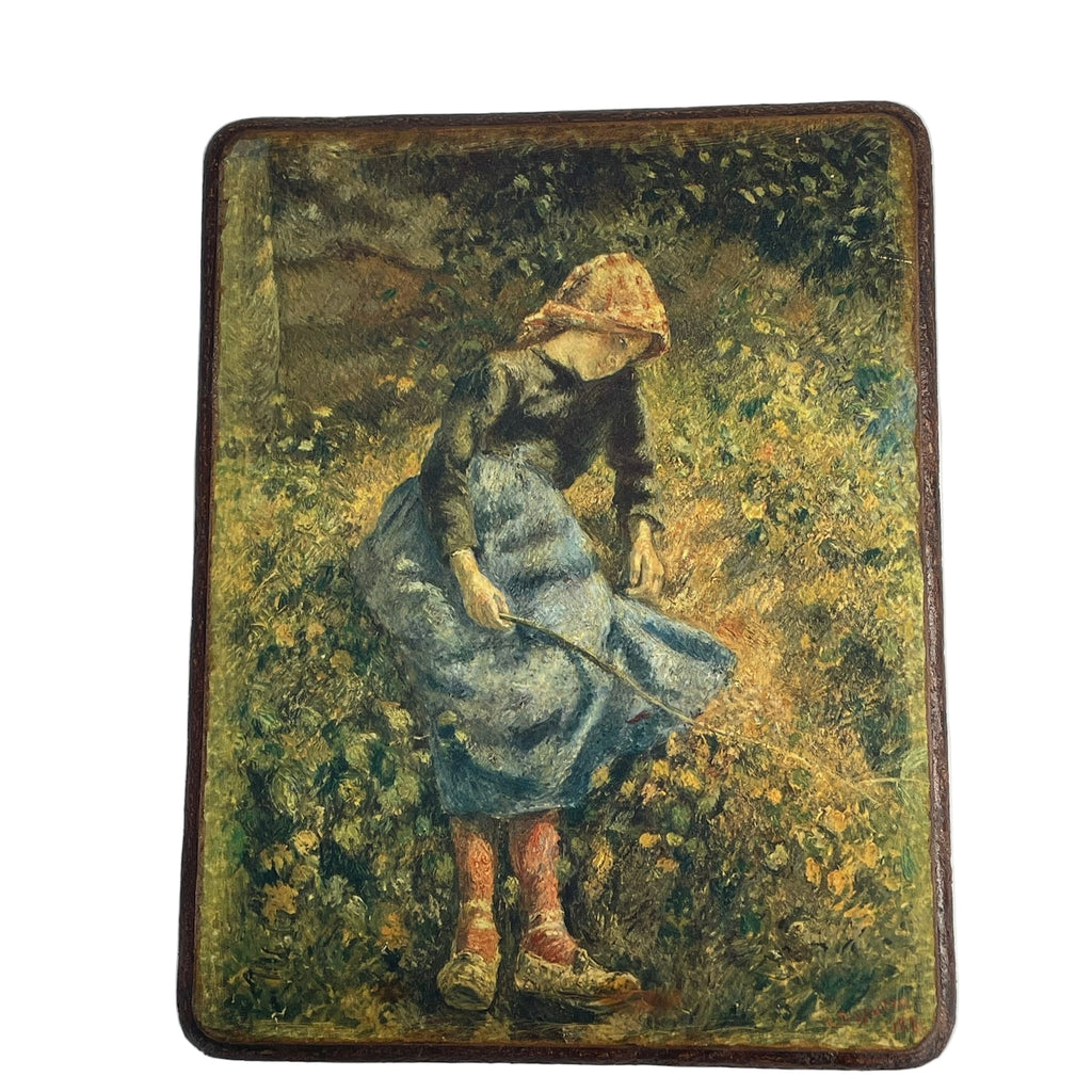 Vintage Decorative Print After Pissarro "Jeune Fille à la Baguette"