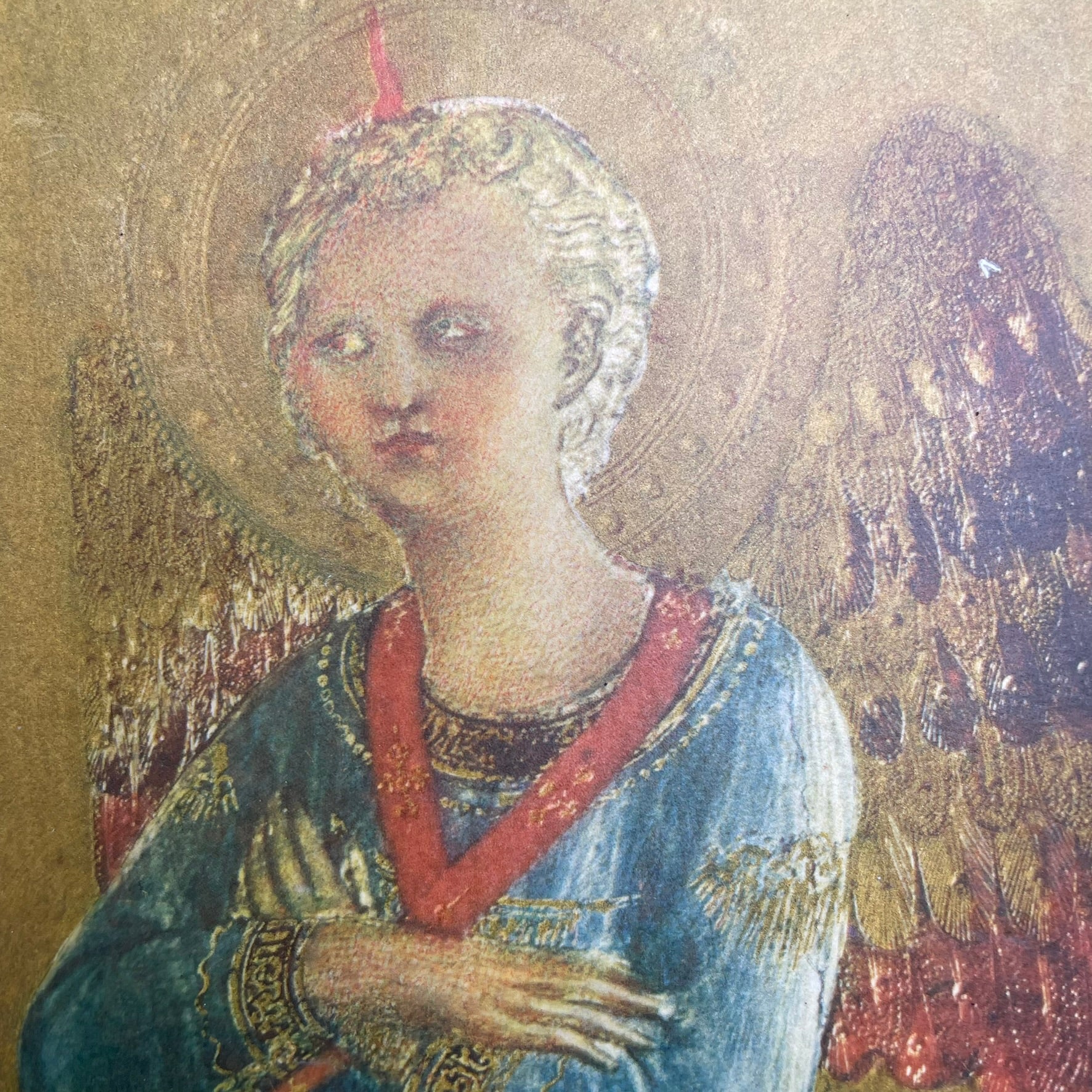 Vintage Medici Society Angel Prints Pair – Gilded Renaissance Reproduction Panels