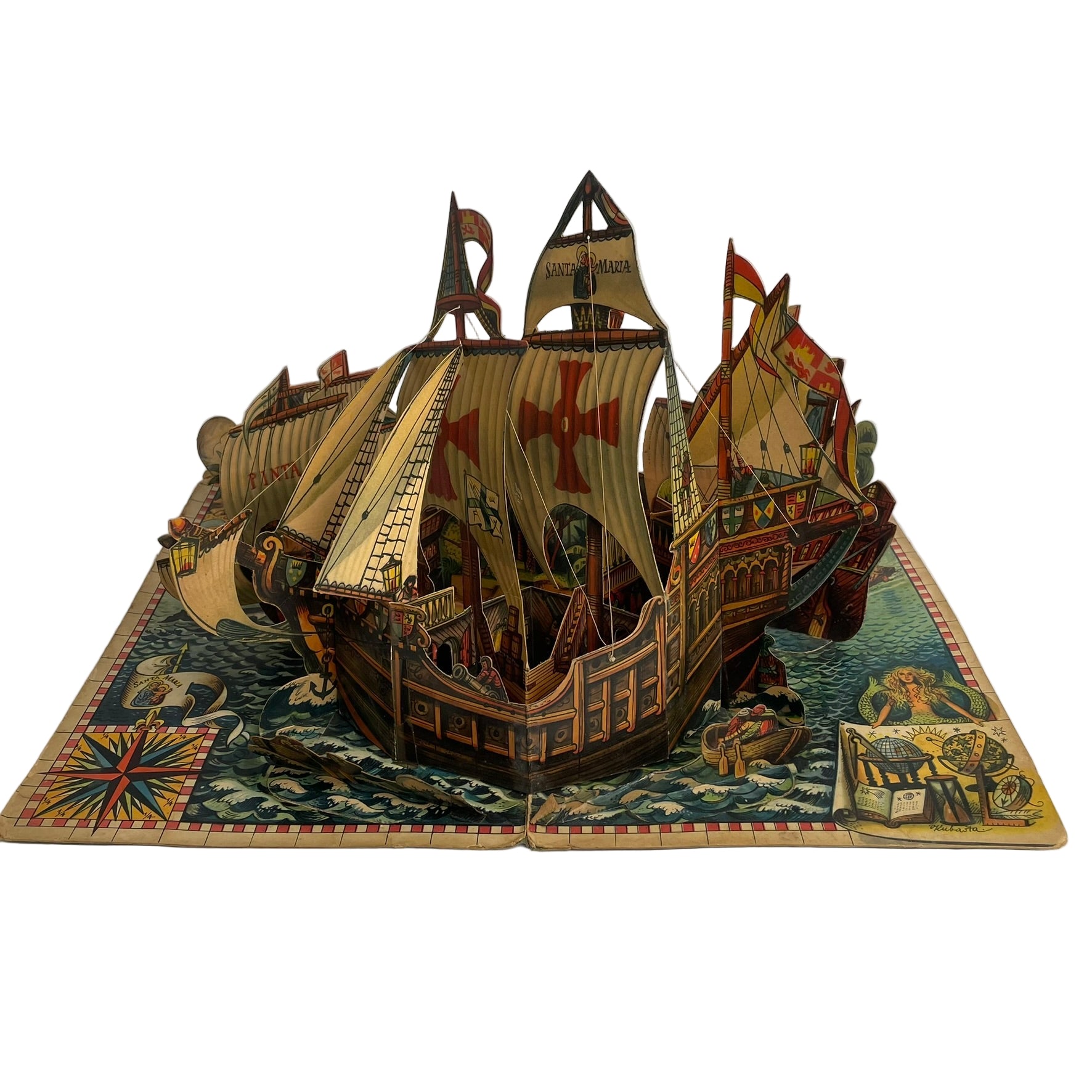 Vintage Vojtěch Kubasta Pop-Up Book – Christopher Columbus Genuensis 1960s