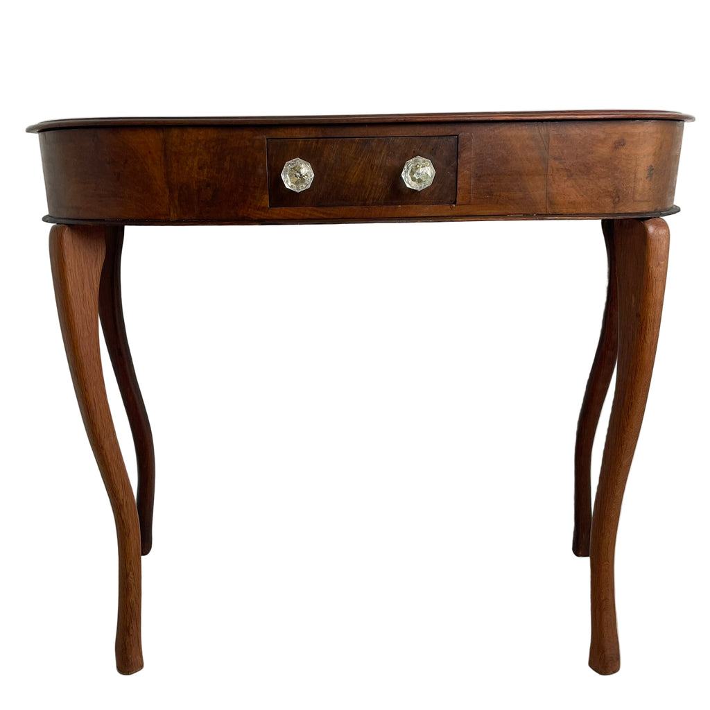 Vintage Console Table with Curved Legs and Drawer