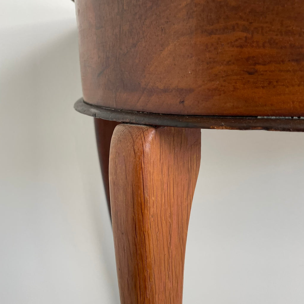 Vintage Console Table with Curved Legs and Drawer