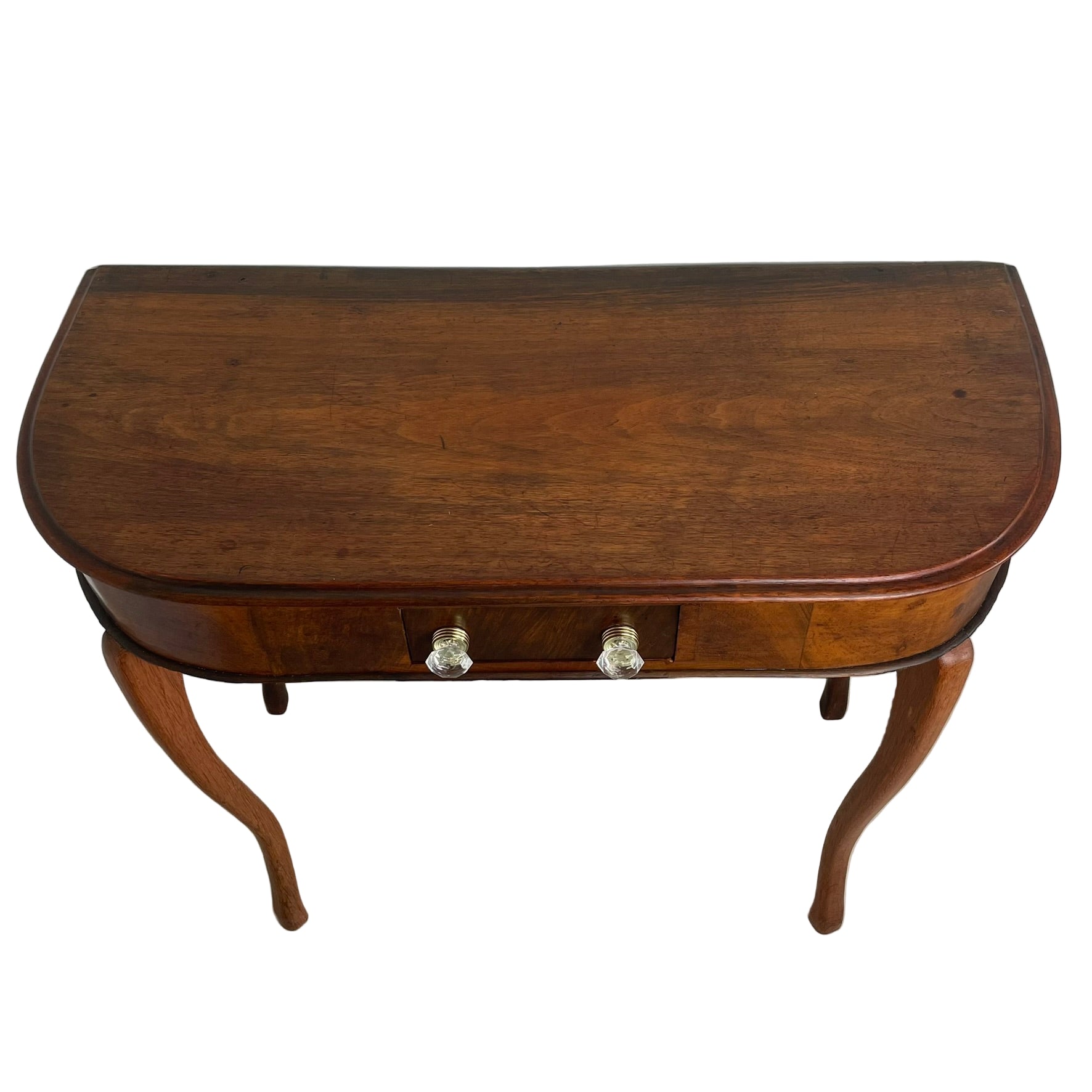 Vintage Console Table with Curved Legs and Drawer