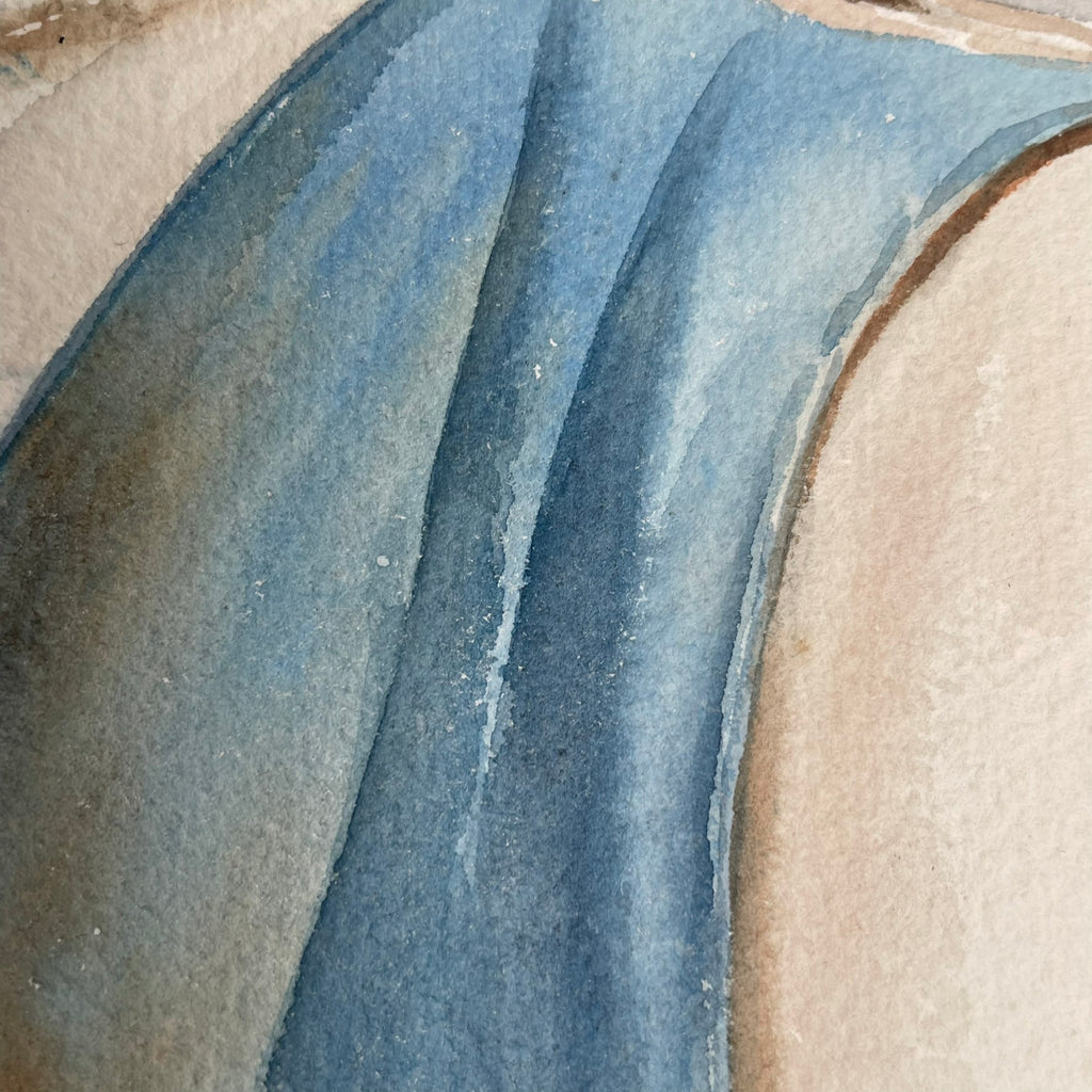 Original Signed Watercolour by Antonio Enrico Fiorentino – Man Smoking Pipe