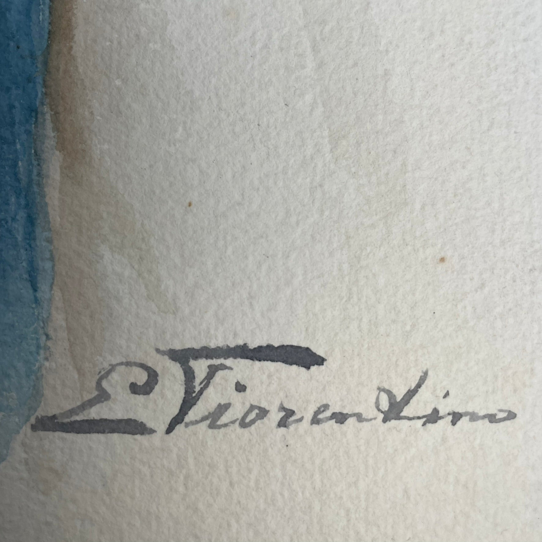 Original Signed Watercolour by Antonio Enrico Fiorentino – Man Smoking Pipe